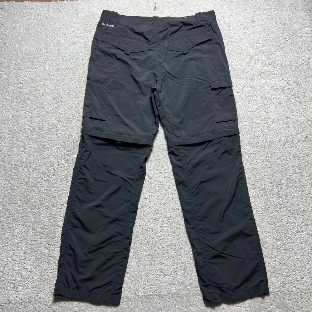 Columbia Cargo Pants Mens 36x32 Black Convertible Silver Ridge Omni-Shade Hike - Picture 8 of 15